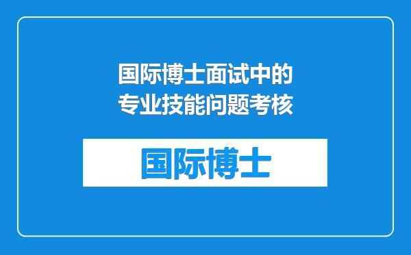 国际博士面试中的专业技能问题考核