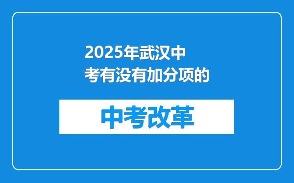 2025年武汉中考有没有加分项的
