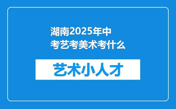 湖南2025年中考艺考美术考什么