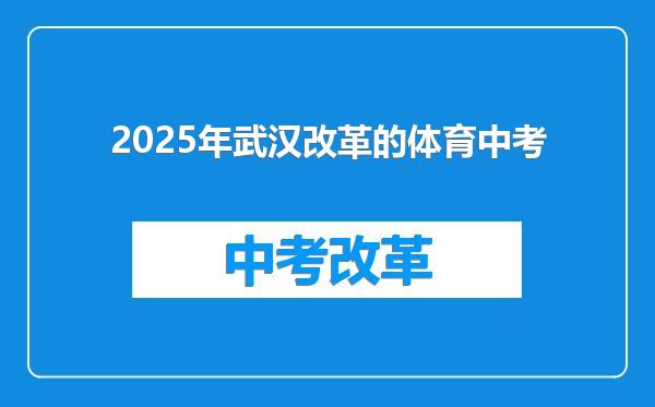 2025年武汉改革的体育中考