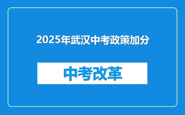 2025年武汉中考政策加分