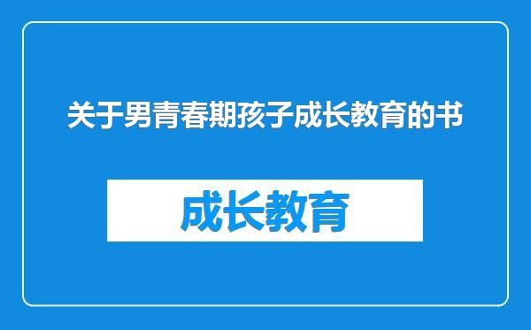 关于男青春期孩子成长教育的书