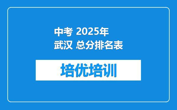 中考 2025年武汉 总分排名表