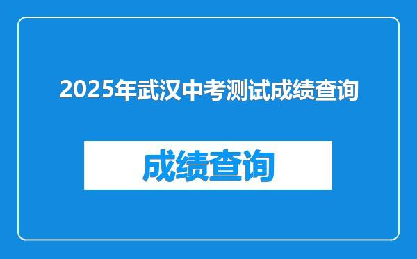 2025年武汉中考测试成绩查询