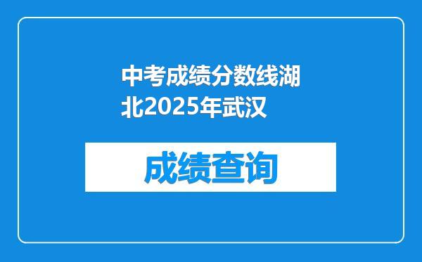 中考成绩分数线湖北2025年武汉