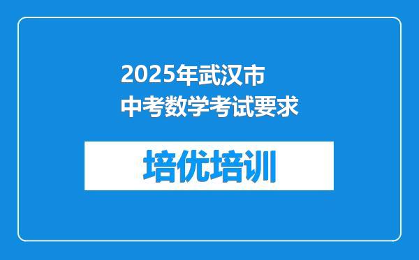2025年武汉市中考数学考试要求