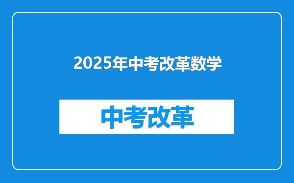 2025年中考改革数学