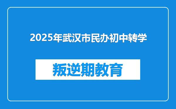 2025年武汉市民办初中转学