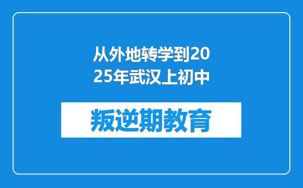 从外地转学到2025年武汉上初中