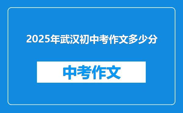 2025年武汉初中考作文多少分