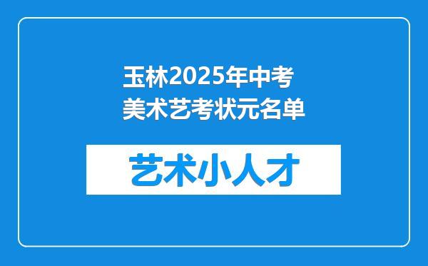 玉林2025年中考美术艺考状元名单