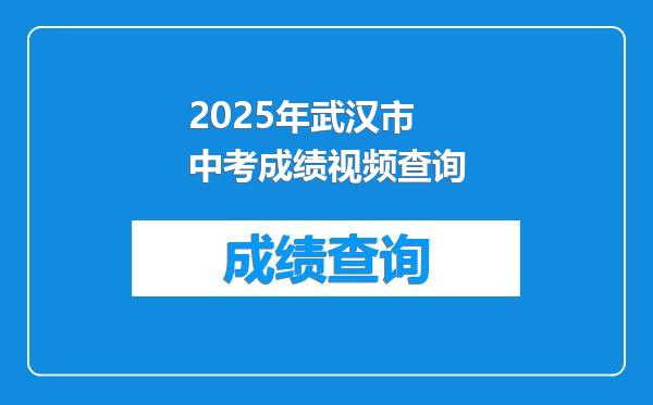 2025年武汉市中考成绩视频查询