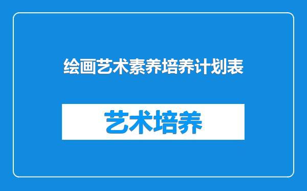 绘画艺术素养培养计划表