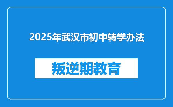 2025年武汉市初中转学办法