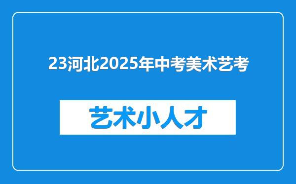 23河北2025年中考美术艺考