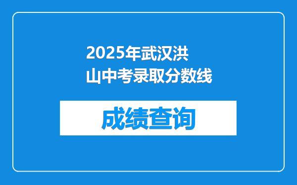2025年武汉洪山中考录取分数线