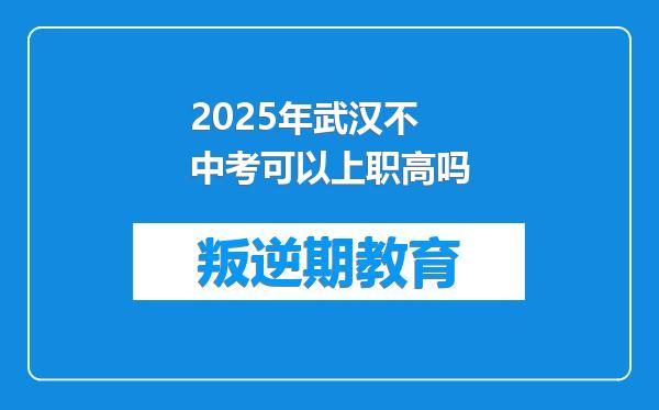 2025年武汉不中考可以上职高吗
