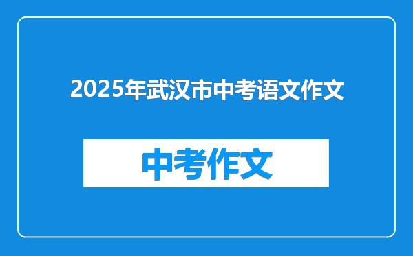 2025年武汉市中考语文作文