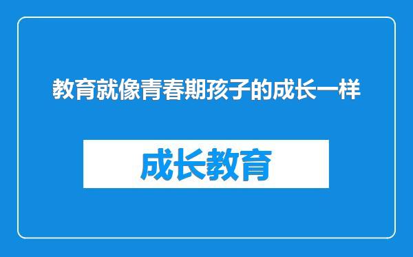 教育就像青春期孩子的成长一样