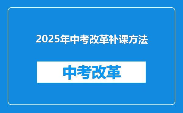 2025年中考改革补课方法