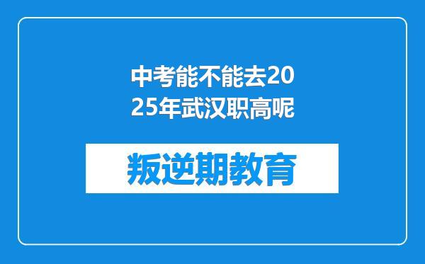 中考能不能去2025年武汉职高呢