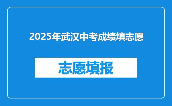 2025年武汉中考成绩填志愿