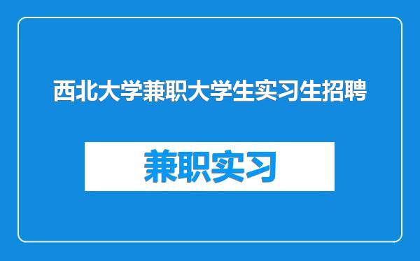 西北大学兼职大学生实习生招聘