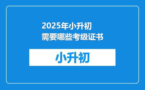 2025年小升初需要哪些考级证书