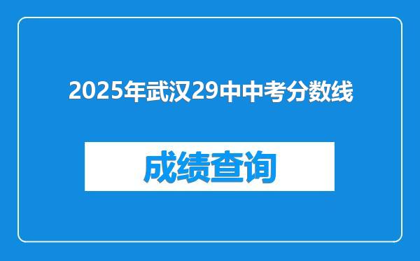 2025年武汉29中中考分数线