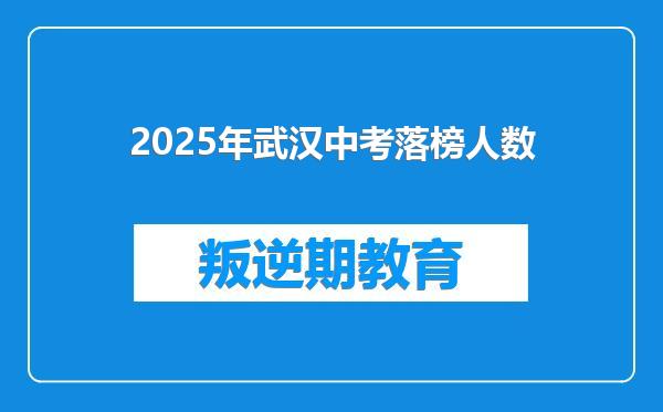 2025年武汉中考落榜人数