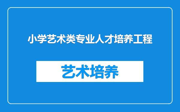 小学艺术类专业人才培养工程