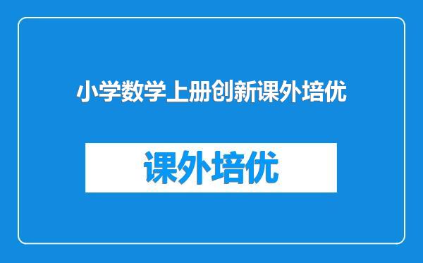 小学数学上册创新课外培优
