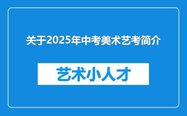 关于2025年中考美术艺考简介