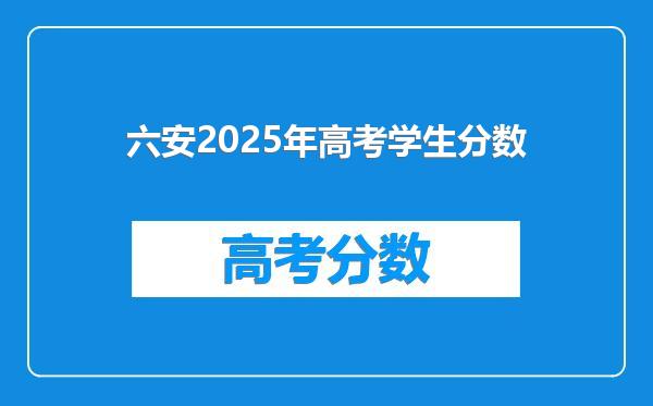 六安2025年高考学生分数