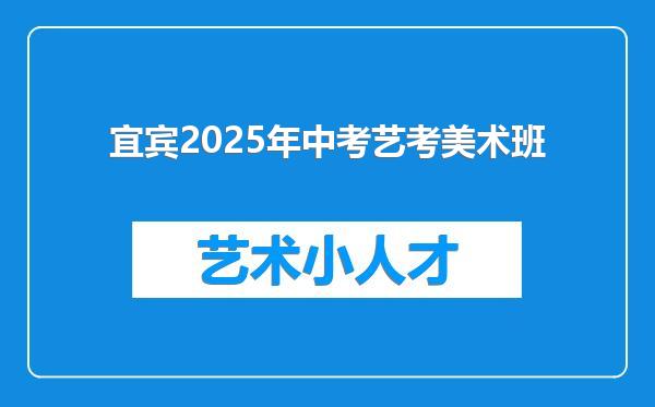 宜宾2025年中考艺考美术班
