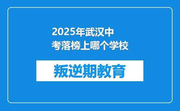2025年武汉中考落榜上哪个学校