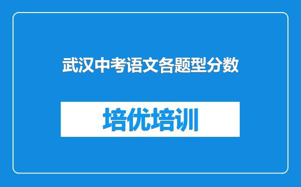 武汉中考语文各题型分数
