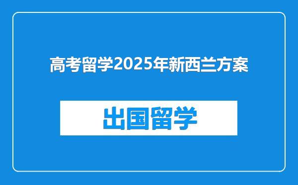 高考留学2025年新西兰方案