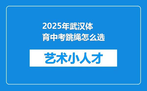 2025年武汉体育中考跳绳怎么选