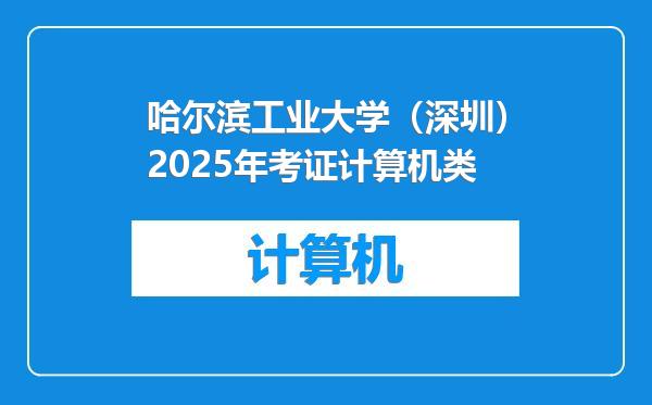 哈尔滨工业大学（深圳）2025年考证计算机类