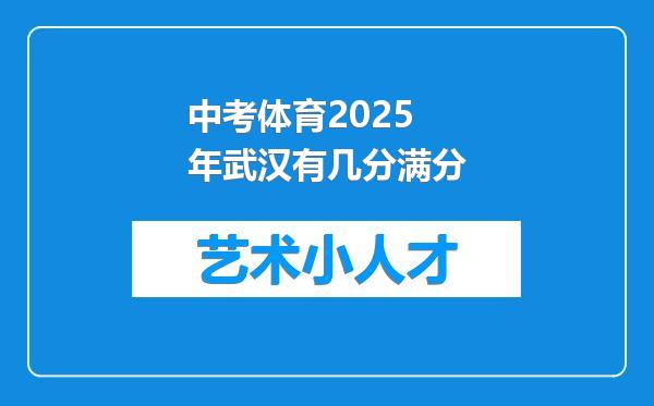 中考体育2025年武汉有几分满分