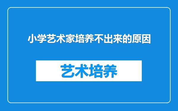 小学艺术家培养不出来的原因