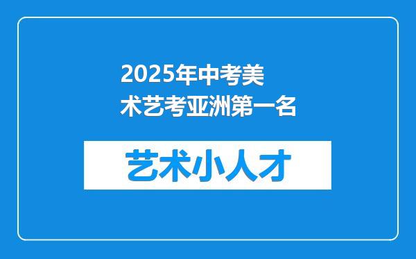 2025年中考美术艺考亚洲第一名