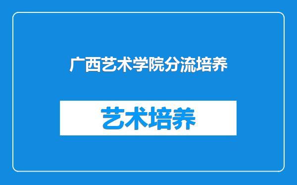 广西艺术学院分流培养