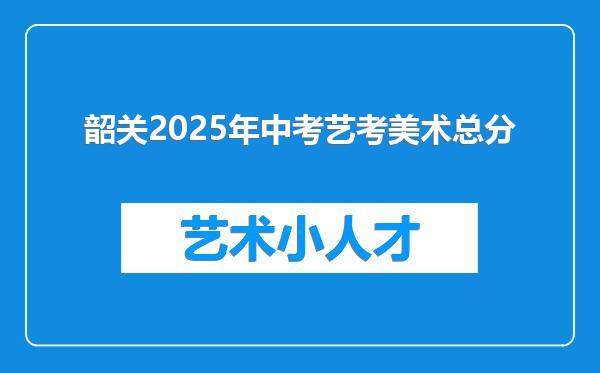韶关2025年中考艺考美术总分