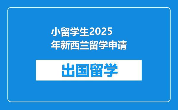 小留学生2025年新西兰留学申请