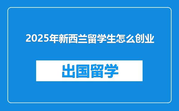 2025年新西兰留学生怎么创业