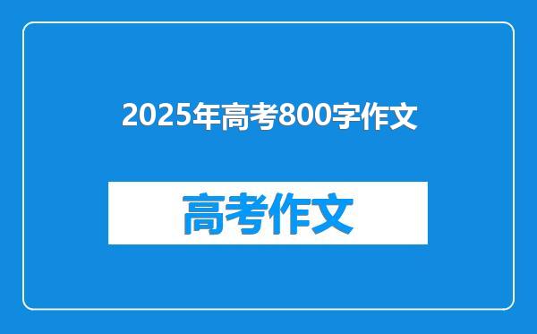 2025年高考800字作文