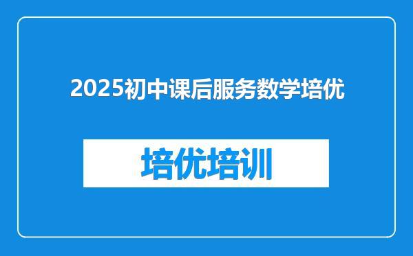 2025初中课后服务数学培优