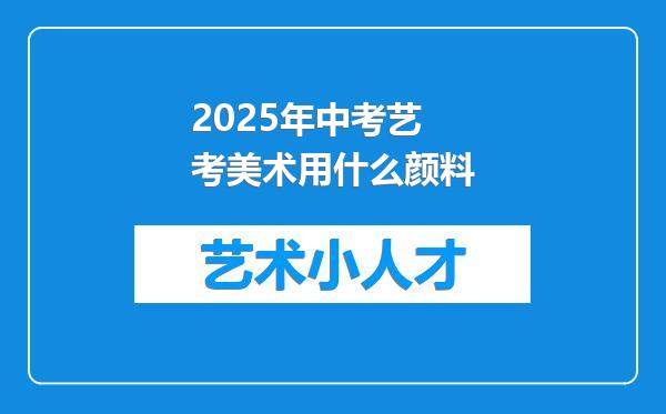 2025年中考艺考美术用什么颜料
